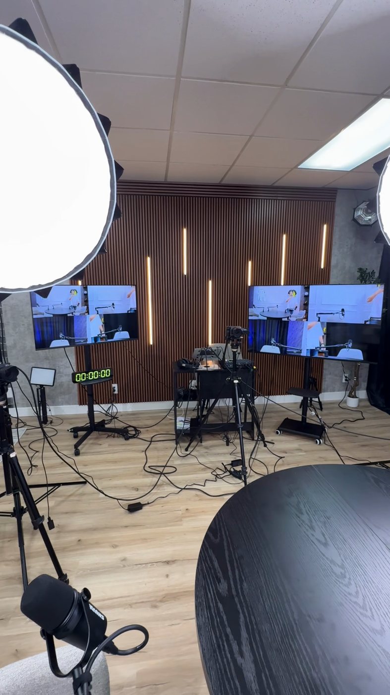 Control room with monitors